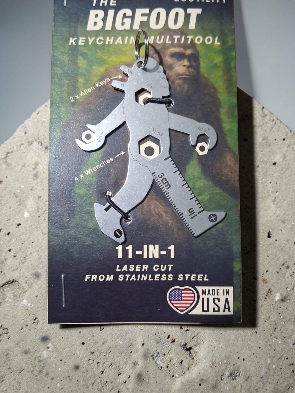 11-in-1 Stainless Steel Keychain Multitool - Silver